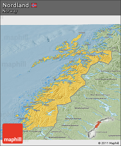 Savanna Style 3D Map of Nordland
