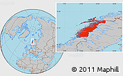 Gray Location Map of Nordland
