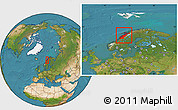 Satellite Location Map of Nordland, within the entire country