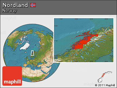 Satellite Location Map of Nordland