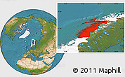 Satellite Location Map of Nordland, highlighted country