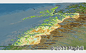 Physical Panoramic Map of Nordland, darken