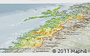 Physical Panoramic Map of Nordland, semi-desaturated
