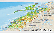 Physical Panoramic Map of Nordland, shaded relief outside