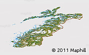 Satellite Panoramic Map of Nordland, cropped outside
