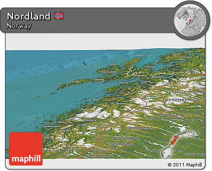 Satellite Panoramic Map of Nordland