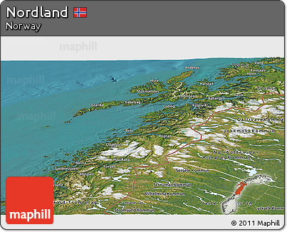 Satellite Panoramic Map of Nordland