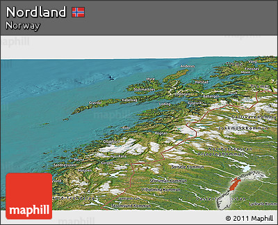 Satellite Panoramic Map of Nordland