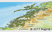 Satellite Panoramic Map of Nordland, physical outside