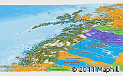 Satellite Panoramic Map of Nordland, political outside