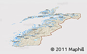 Shaded Relief Panoramic Map of Nordland, cropped outside