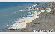 Shaded Relief Panoramic Map of Nordland, darken