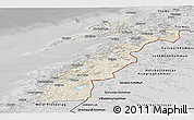 Shaded Relief Panoramic Map of Nordland, desaturated