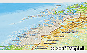 Shaded Relief Panoramic Map of Nordland, physical outside