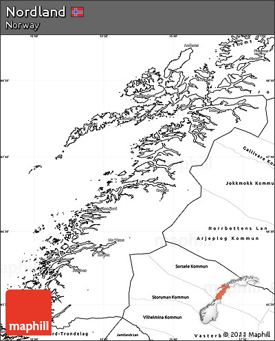 Blank Simple Map of Nordland
