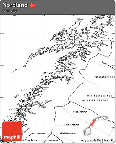 Blank Simple Map of Nordland