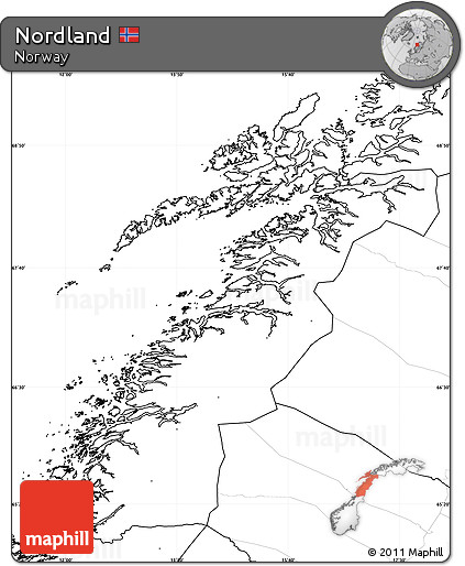Blank Simple Map of Nordland, no labels