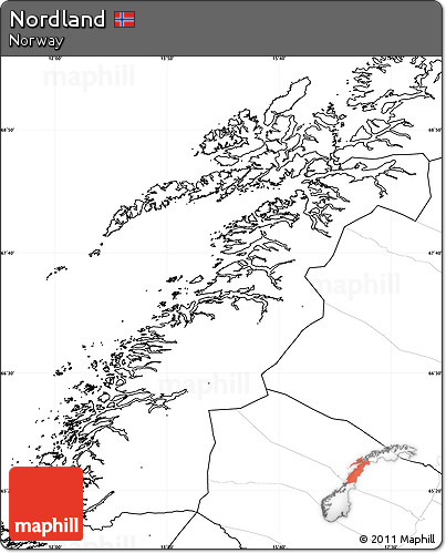 Blank Simple Map of Nordland, no labels