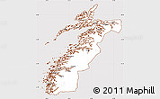 Classic Style Simple Map of Nordland, cropped outside