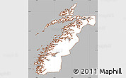 Gray Simple Map of Nordland, cropped outside