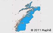 Political Simple Map of Nordland, cropped outside