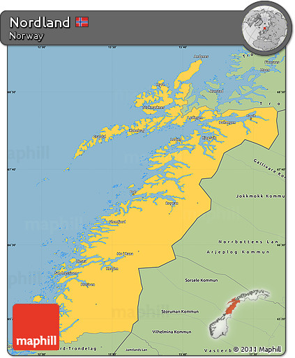 Savanna Style Simple Map of Nordland
