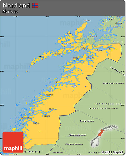 Savanna Style Simple Map of Nordland
