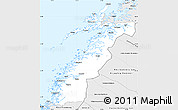 Silver Style Simple Map of Nordland