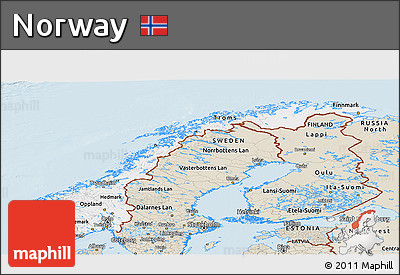 Classic Style Panoramic Map of Norway