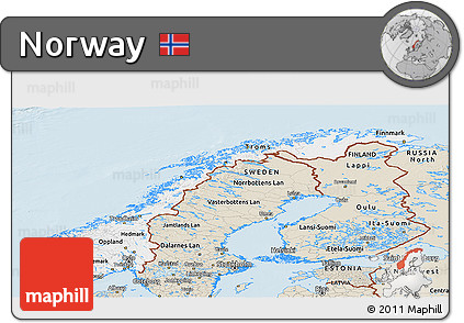 Classic Style Panoramic Map of Norway