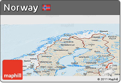 Classic Style Panoramic Map of Norway