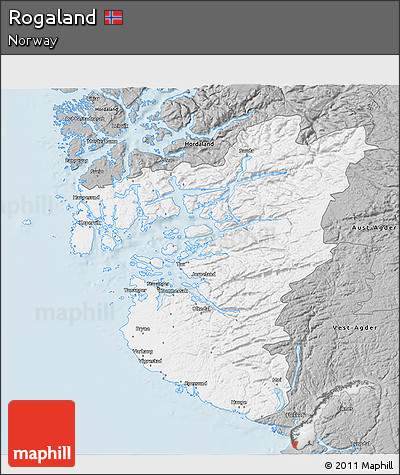 Gray 3D Map of Rogaland
