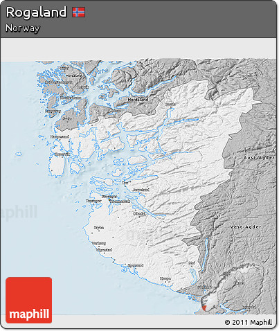 Gray 3D Map of Rogaland