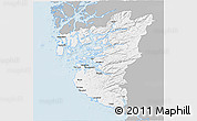 Gray 3D Map of Rogaland, single color outside