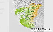 Physical 3D Map of Rogaland, lighten, desaturated