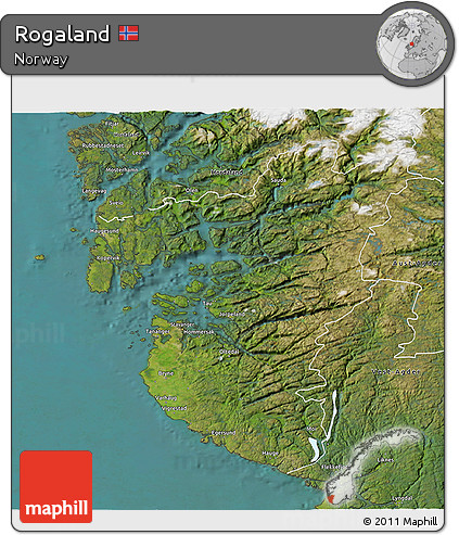 Satellite 3D Map of Rogaland