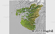 Satellite 3D Map of Rogaland, lighten, desaturated