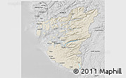 Shaded Relief 3D Map of Rogaland, desaturated