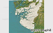Shaded Relief 3D Map of Rogaland, satellite outside