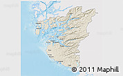 Shaded Relief 3D Map of Rogaland, single color outside