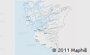 Silver Style 3D Map of Rogaland, single color outside