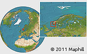 Satellite Location Map of Rogaland, within the entire country