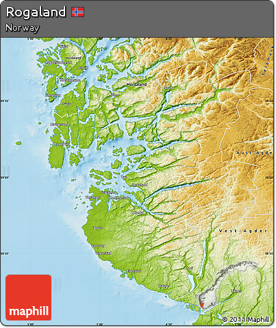 Physical Map of Rogaland