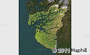 Satellite Map of Rogaland, darken