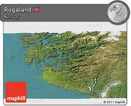 Satellite Panoramic Map of Rogaland