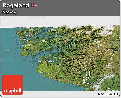 Satellite Panoramic Map of Rogaland
