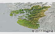 Satellite Panoramic Map of Rogaland, lighten, semi-desaturated