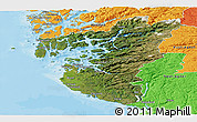 Satellite Panoramic Map of Rogaland, political outside