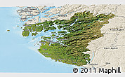 Satellite Panoramic Map of Rogaland, shaded relief outside