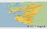 Savanna Style Panoramic Map of Rogaland, single color outside